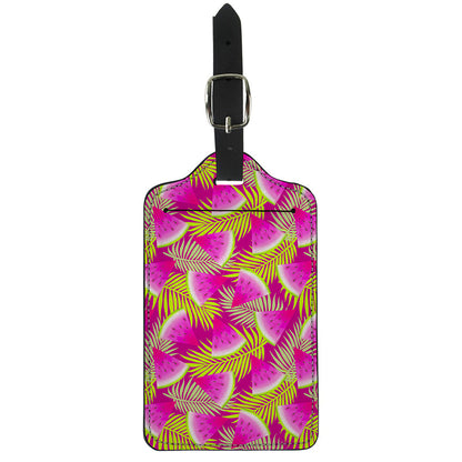 Purple Tropical Watermelon Pattern Print Luggage Tag