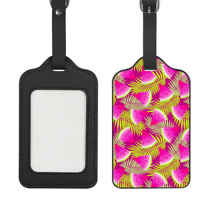 Purple Tropical Watermelon Pattern Print Luggage Tag