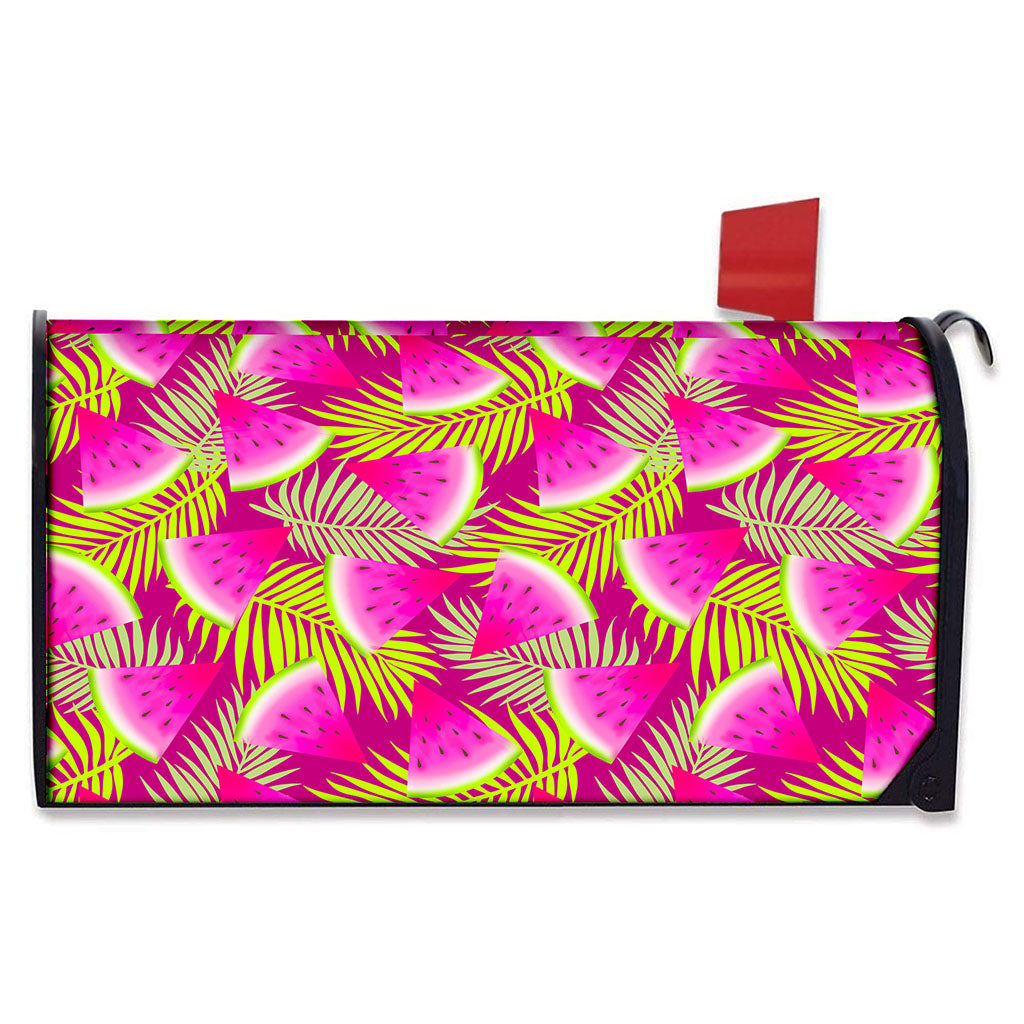 Purple Tropical Watermelon Pattern Print Mailbox Cover