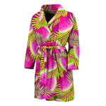 Purple Tropical Watermelon Pattern Print Men's Bathrobe