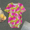 Purple Tropical Watermelon Pattern Print Men's Bodysuit