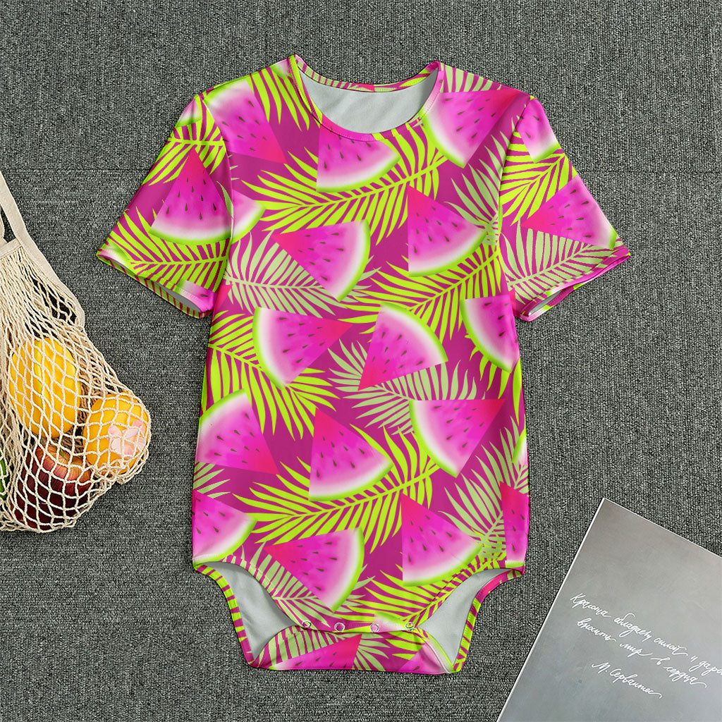 Purple Tropical Watermelon Pattern Print Men's Bodysuit