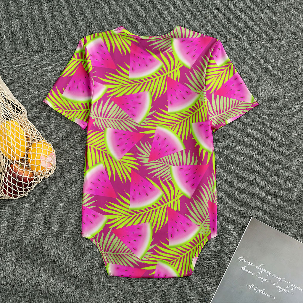 Purple Tropical Watermelon Pattern Print Men's Bodysuit