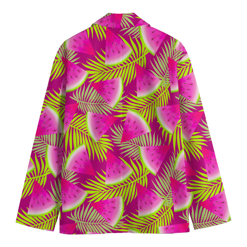 Purple Tropical Watermelon Pattern Print Men's Cotton Blazer
