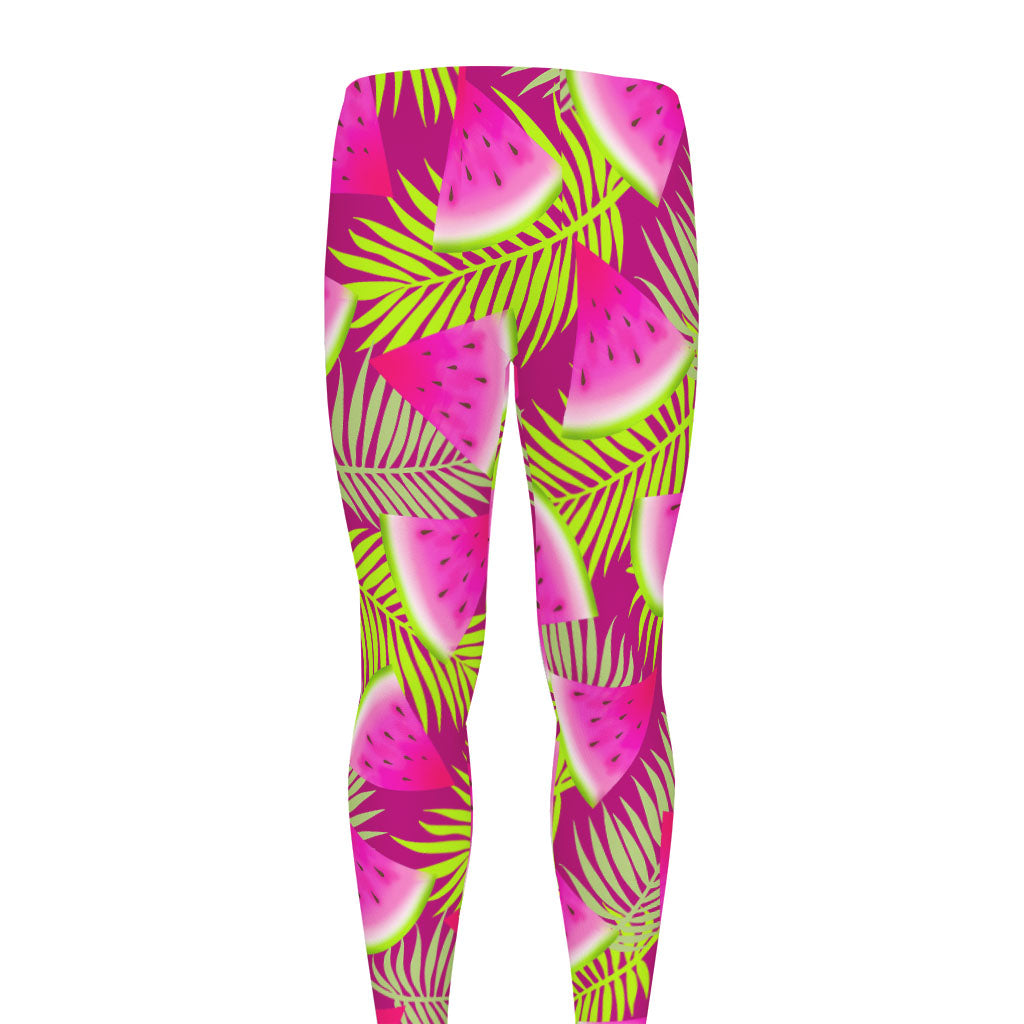 Purple Tropical Watermelon Pattern Print Men's leggings