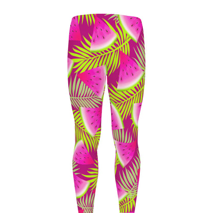 Purple Tropical Watermelon Pattern Print Men's leggings