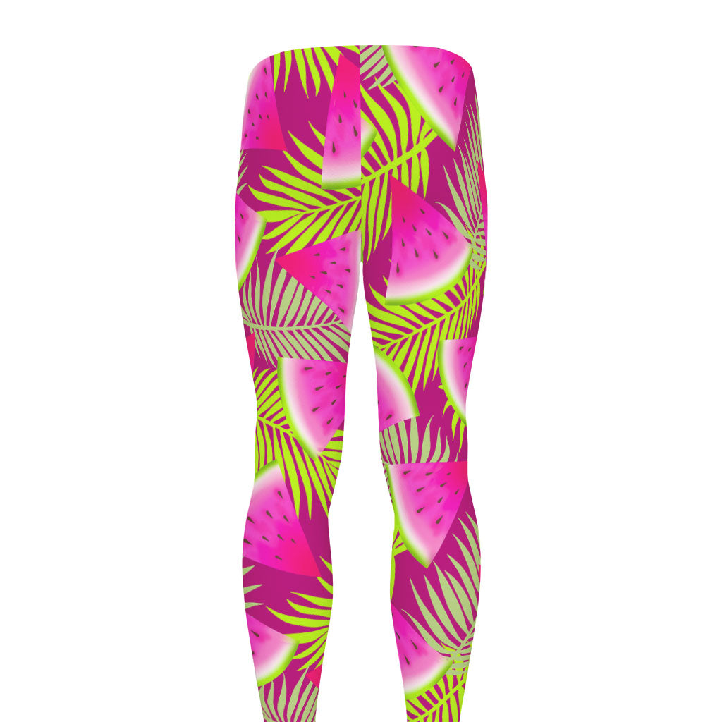Purple Tropical Watermelon Pattern Print Men's leggings