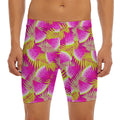Purple Tropical Watermelon Pattern Print Men's Long Boxer Briefs