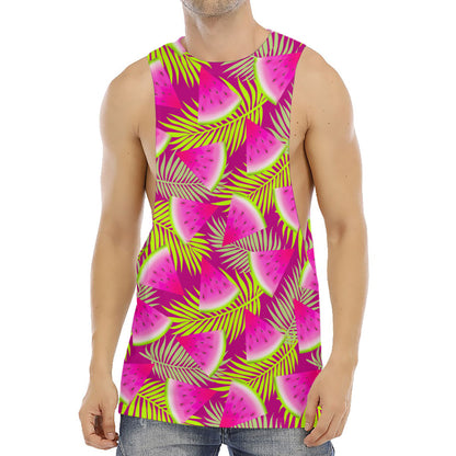 Purple Tropical Watermelon Pattern Print Men's Muscle Tank Top