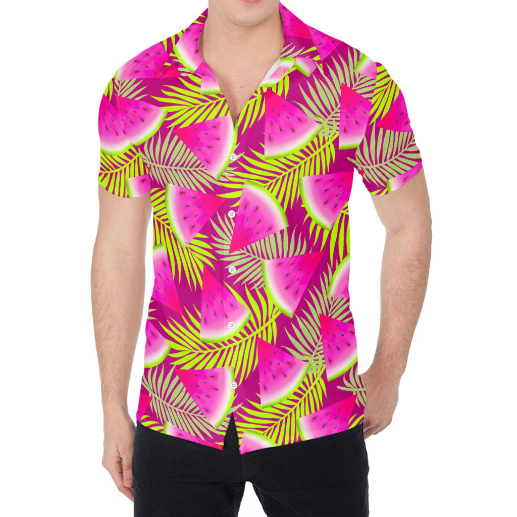 Purple Tropical Watermelon Pattern Print Men's Shirt