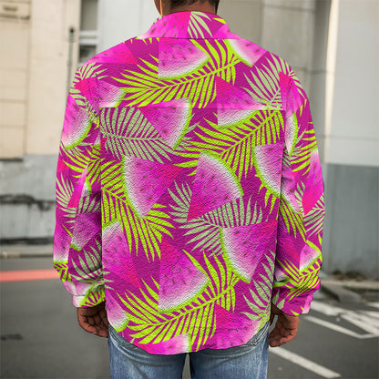 Purple Tropical Watermelon Pattern Print Men's Shirt Jacket