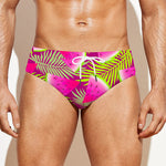 Purple Tropical Watermelon Pattern Print Men's Swim Briefs
