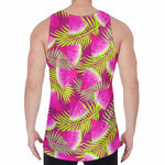 Purple Tropical Watermelon Pattern Print Men's Velvet Tank Top