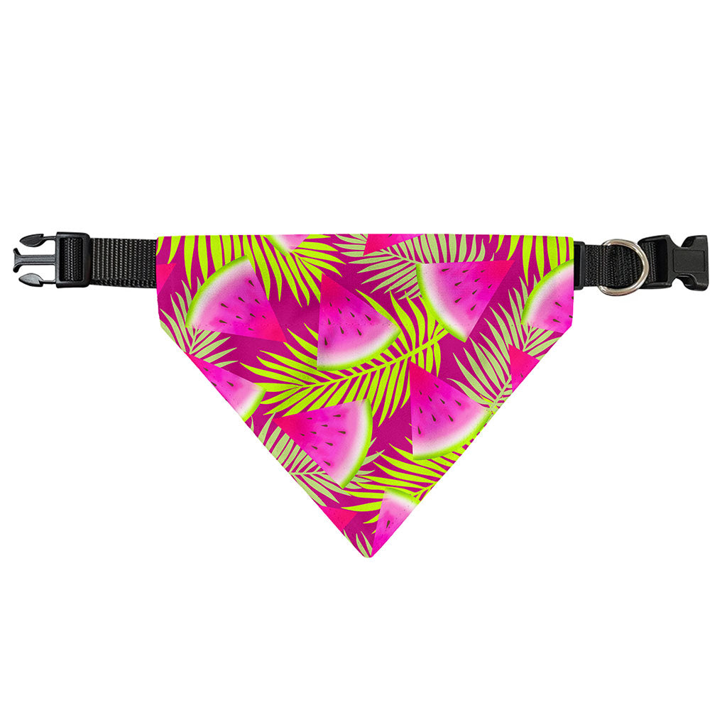 Purple Tropical Watermelon Pattern Print Over The Collar Dog Bandana