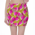 Purple Tropical Watermelon Pattern Print Pencil Mini Skirt