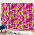 Purple Tropical Watermelon Pattern Print Pencil Pleat Curtains