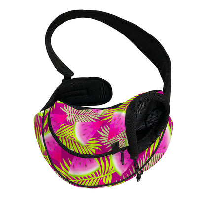 Purple Tropical Watermelon Pattern Print Pet Sling Carrier