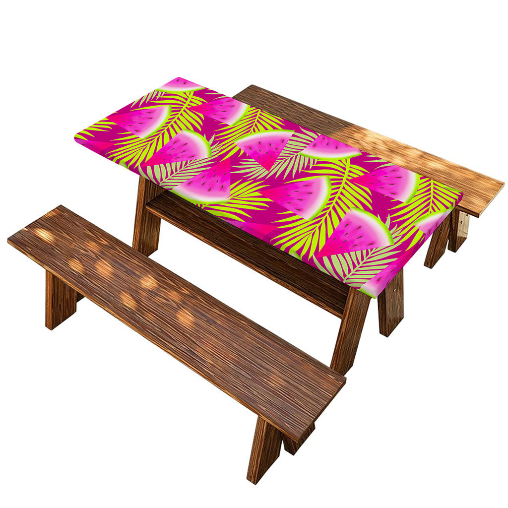 Purple Tropical Watermelon Pattern Print Picnic Table Cover