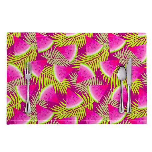 Purple Tropical Watermelon Pattern Print Placemat