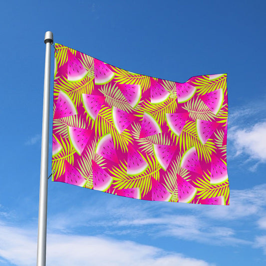 Purple Tropical Watermelon Pattern Print Polyester Flag