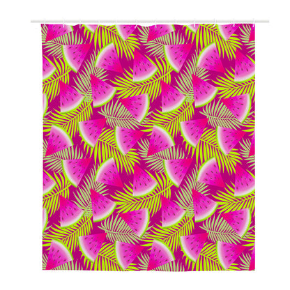 Purple Tropical Watermelon Pattern Print Polyester Shower Curtain
