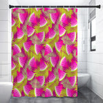 Purple Tropical Watermelon Pattern Print Premium Shower Curtain