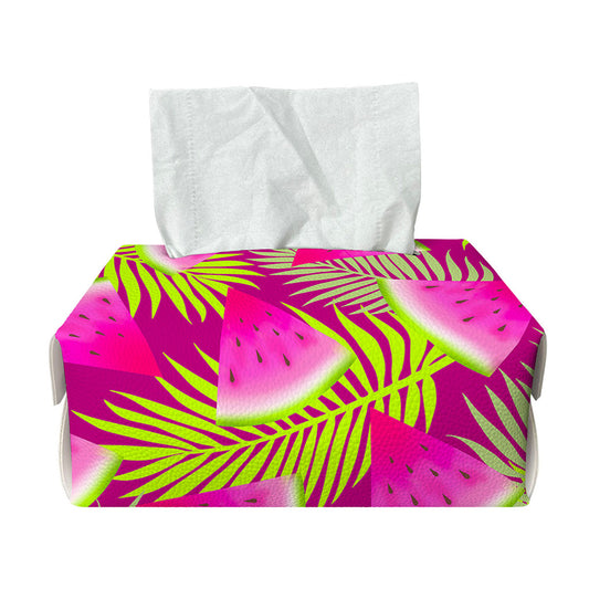 Purple Tropical Watermelon Pattern Print Rectangle Tissue Box Cover