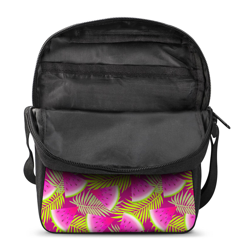 Purple Tropical Watermelon Pattern Print Rectangular Crossbody Bag