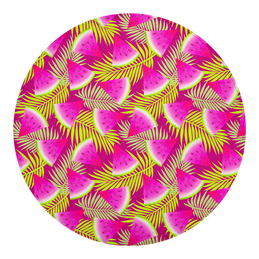 Purple Tropical Watermelon Pattern Print Round Blanket