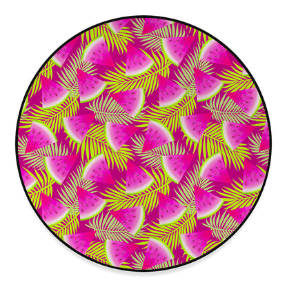 Purple Tropical Watermelon Pattern Print Round Floor Mat
