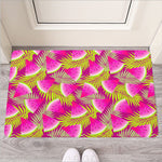 Purple Tropical Watermelon Pattern Print Rubber Doormat