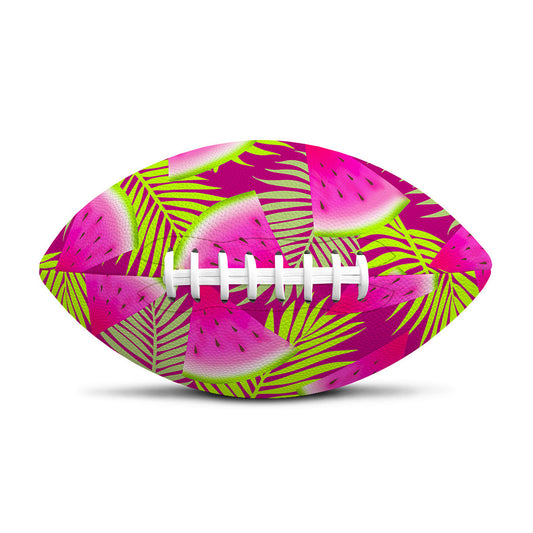 Purple Tropical Watermelon Pattern Print Rugby Ball