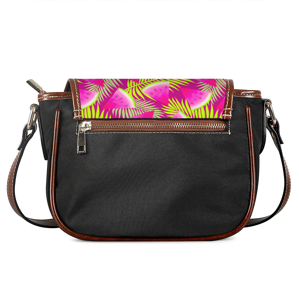 Purple Tropical Watermelon Pattern Print Saddle Bag
