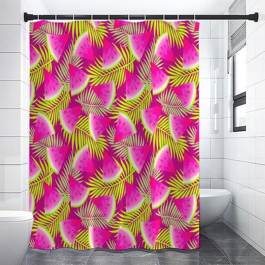 Purple Tropical Watermelon Pattern Print Shower Curtain