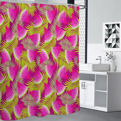 Purple Tropical Watermelon Pattern Print Shower Curtain