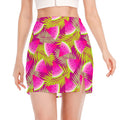 Purple Tropical Watermelon Pattern Print Side Slit Mini Skirt