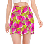 Purple Tropical Watermelon Pattern Print Side Slit Mini Skirt