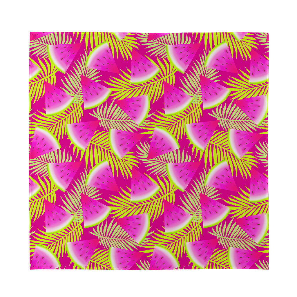 Purple Tropical Watermelon Pattern Print Silk Bandana