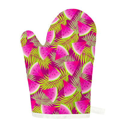 Purple Tropical Watermelon Pattern Print Single Oven Mitt