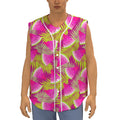 Purple Tropical Watermelon Pattern Print Sleeveless Baseball Jersey