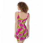 Purple Tropical Watermelon Pattern Print Sleeveless Bodycon Dress