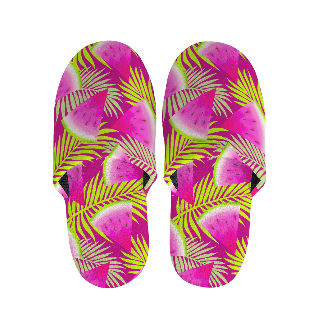 Purple Tropical Watermelon Pattern Print Slippers
