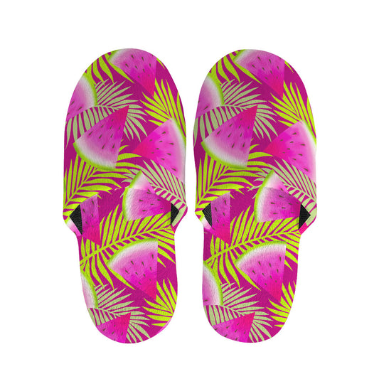 Purple Tropical Watermelon Pattern Print Slippers
