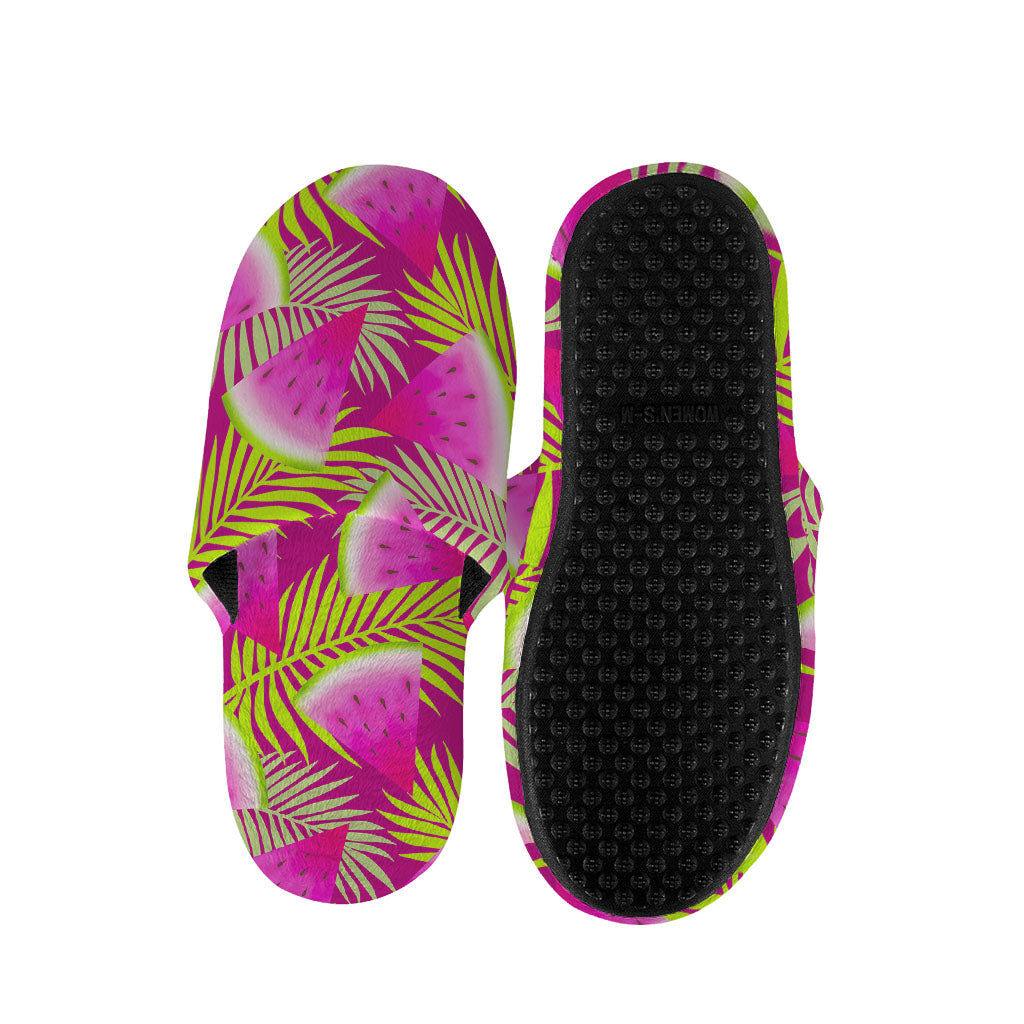 Purple Tropical Watermelon Pattern Print Slippers