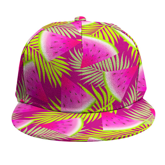 Purple Tropical Watermelon Pattern Print Snapback Cap