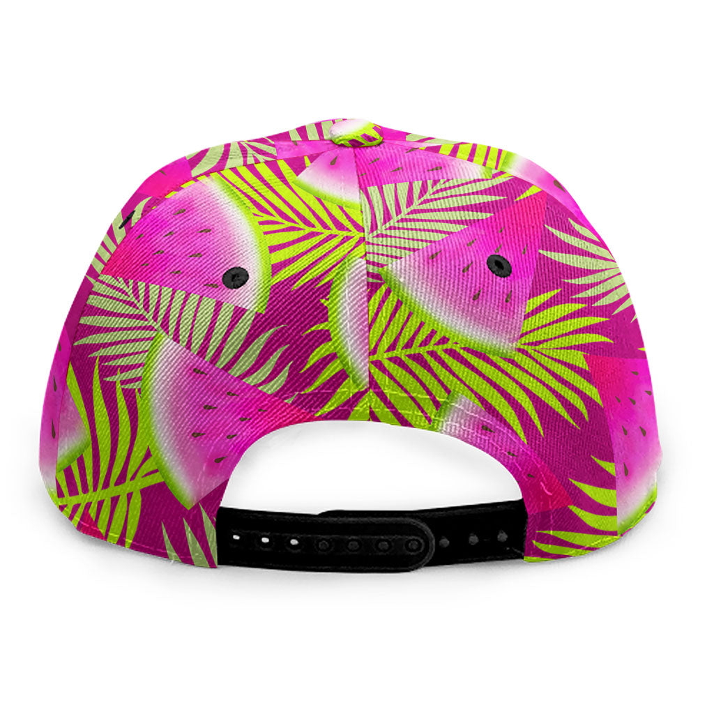 Purple Tropical Watermelon Pattern Print Snapback Cap