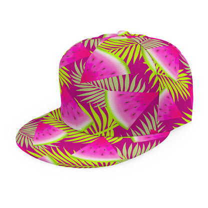 Purple Tropical Watermelon Pattern Print Snapback Cap