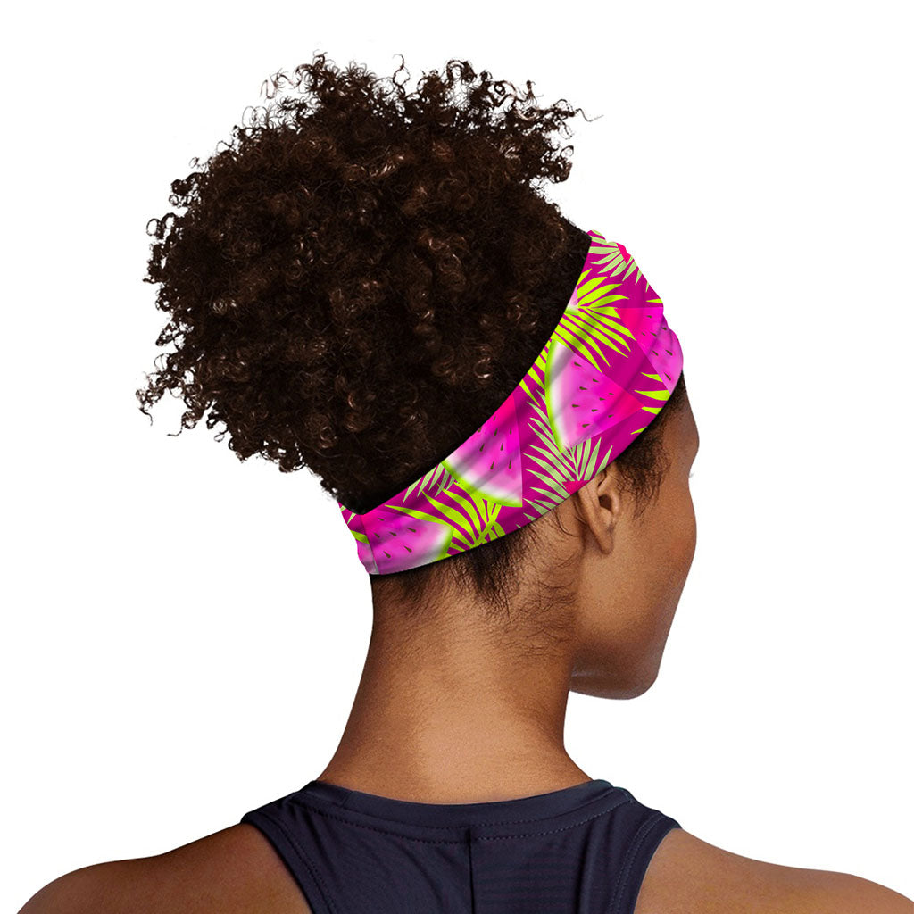 Purple Tropical Watermelon Pattern Print Sports Headband