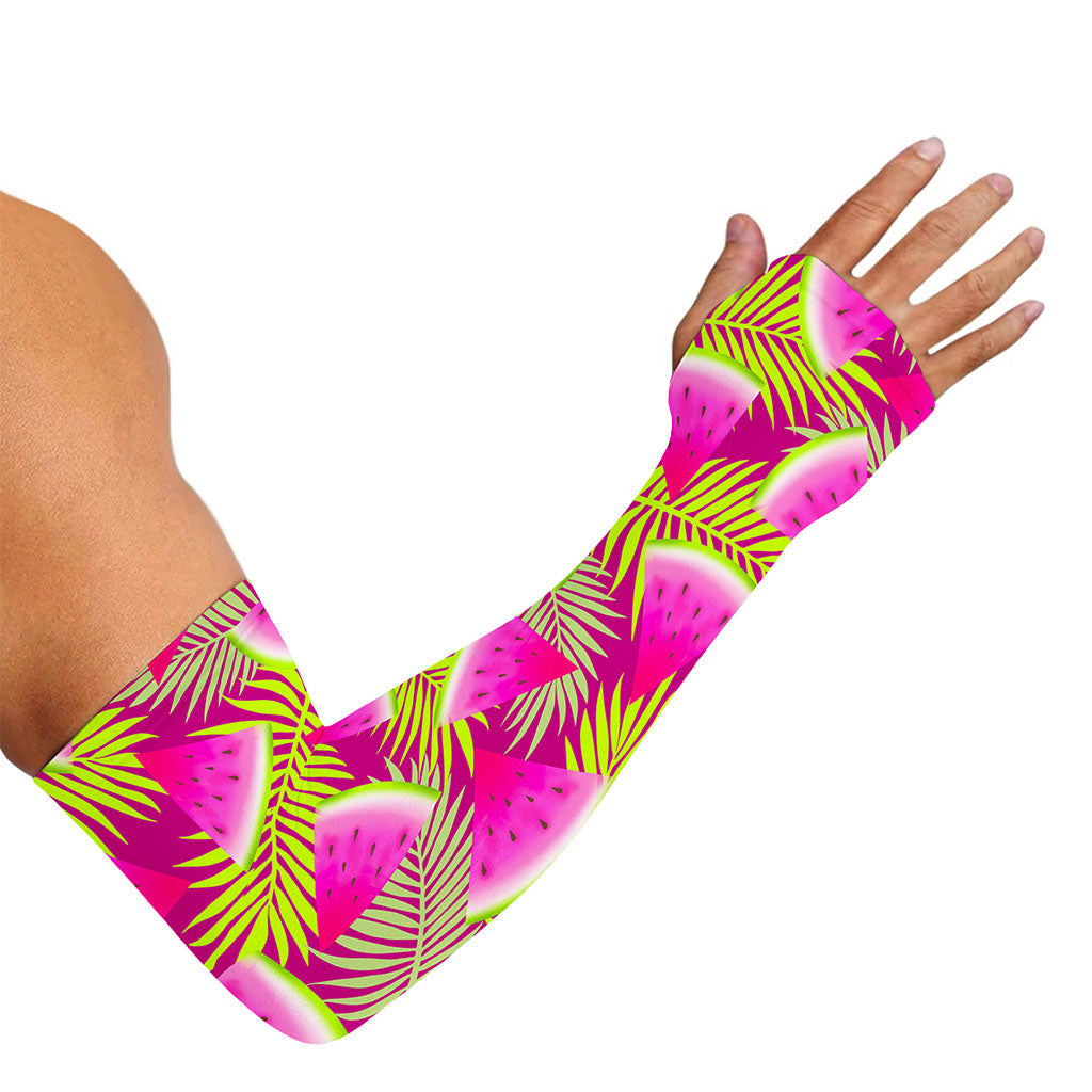 Purple Tropical Watermelon Pattern Print Sun Protection Arm Sleeves