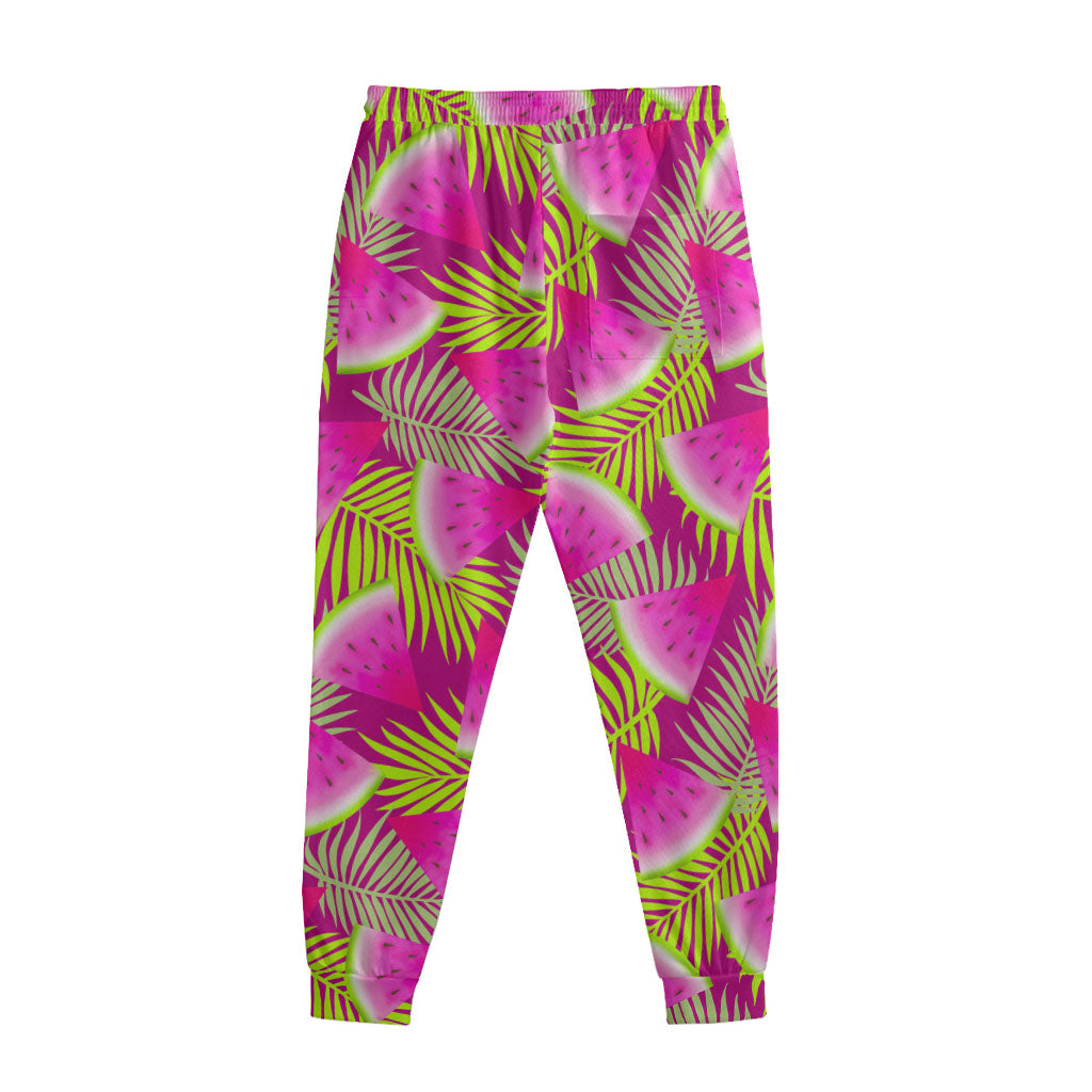 Purple Tropical Watermelon Pattern Print Sweatpants